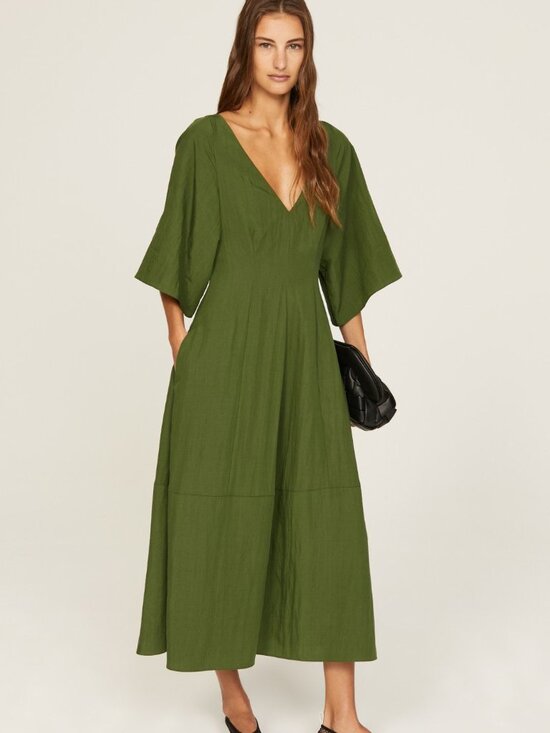 Vince Dresses & Skirts - NWT Vince Flutter Sleeve Dress Herb Green sz S $425